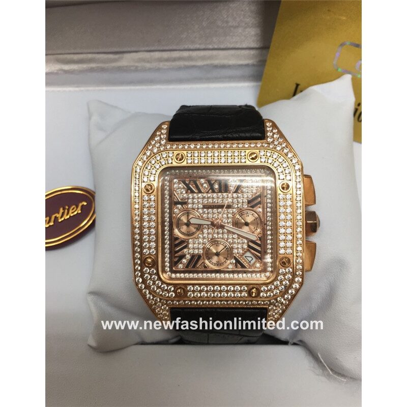 full diamond cartier watch