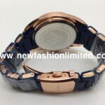 gold and navy watch
