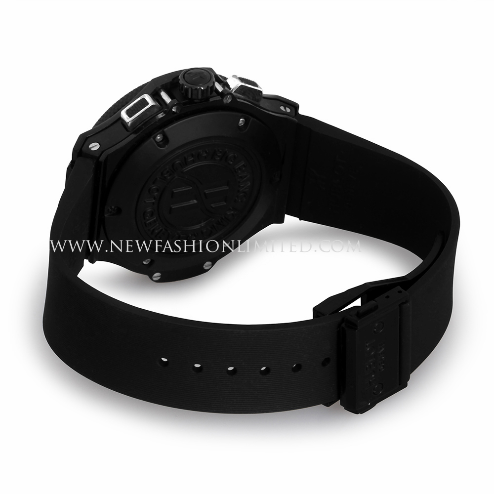 black leather strap watch mens