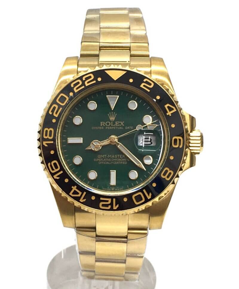 Fake Rolex GMT Gold Green High Quality Watch in UK