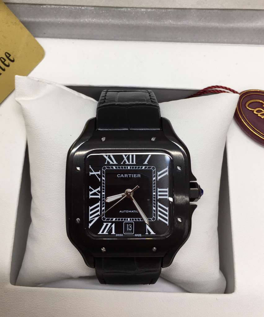 Cartier Santos Black Replica Men's Watch UK - Image 4